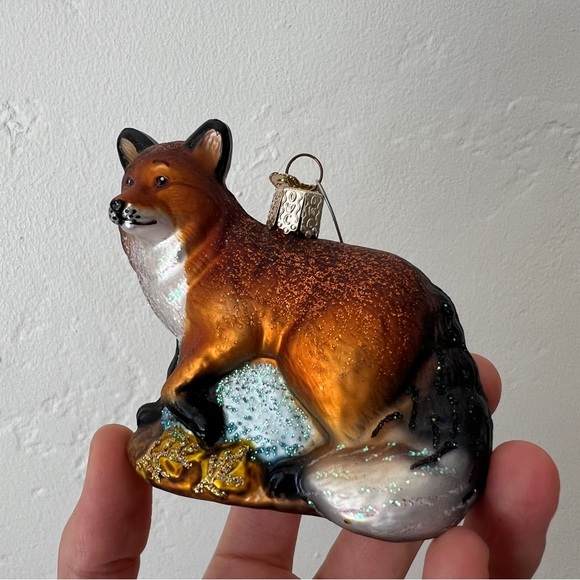 Old World Christmas OWC Red Fox Glass Christmas Ornament glitter sparkle - Picture 8 of 12
